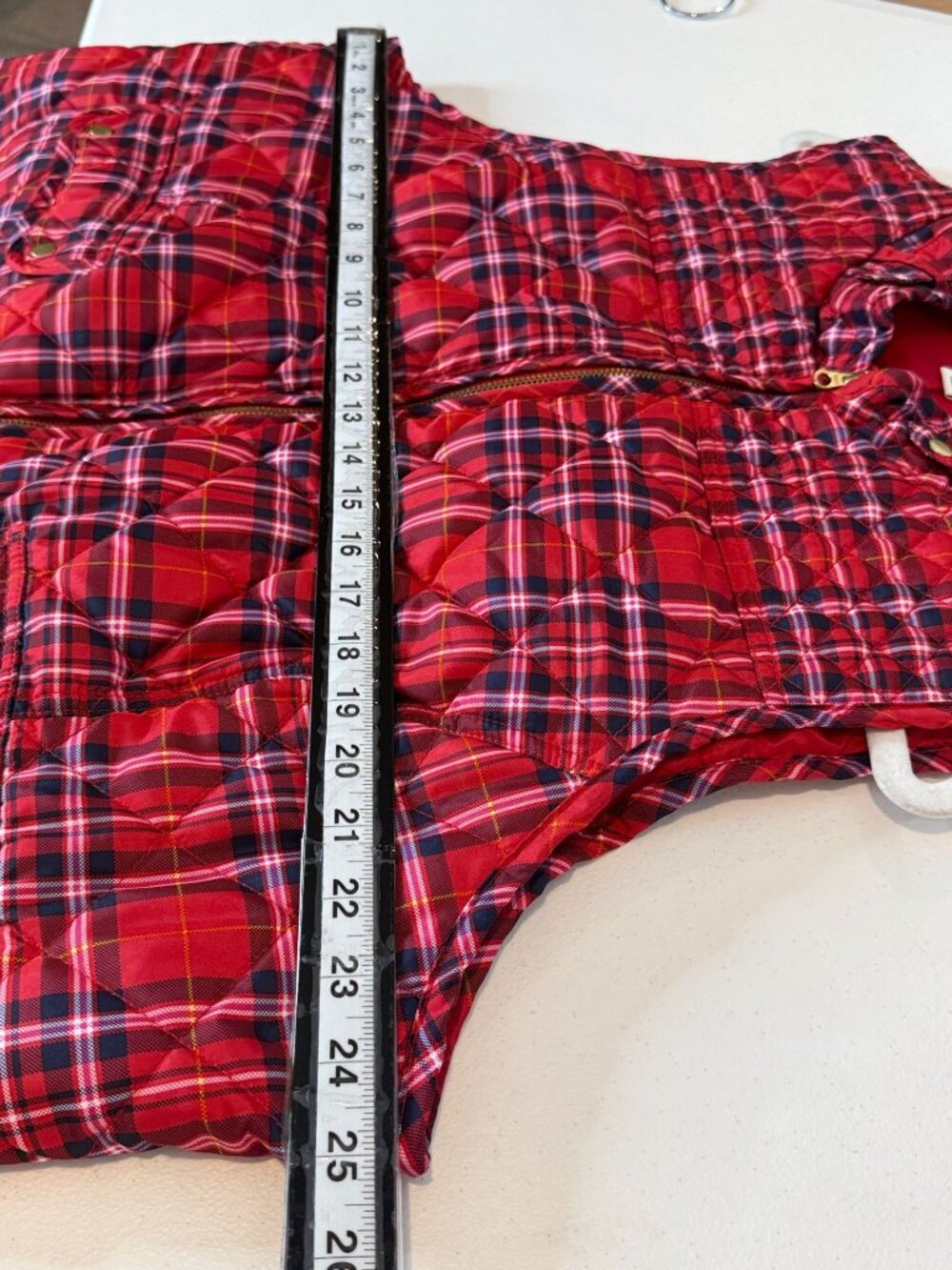 Crown & Ivy 3X Red Plaid Quilted Vest Preppy - Picture 8 of 9